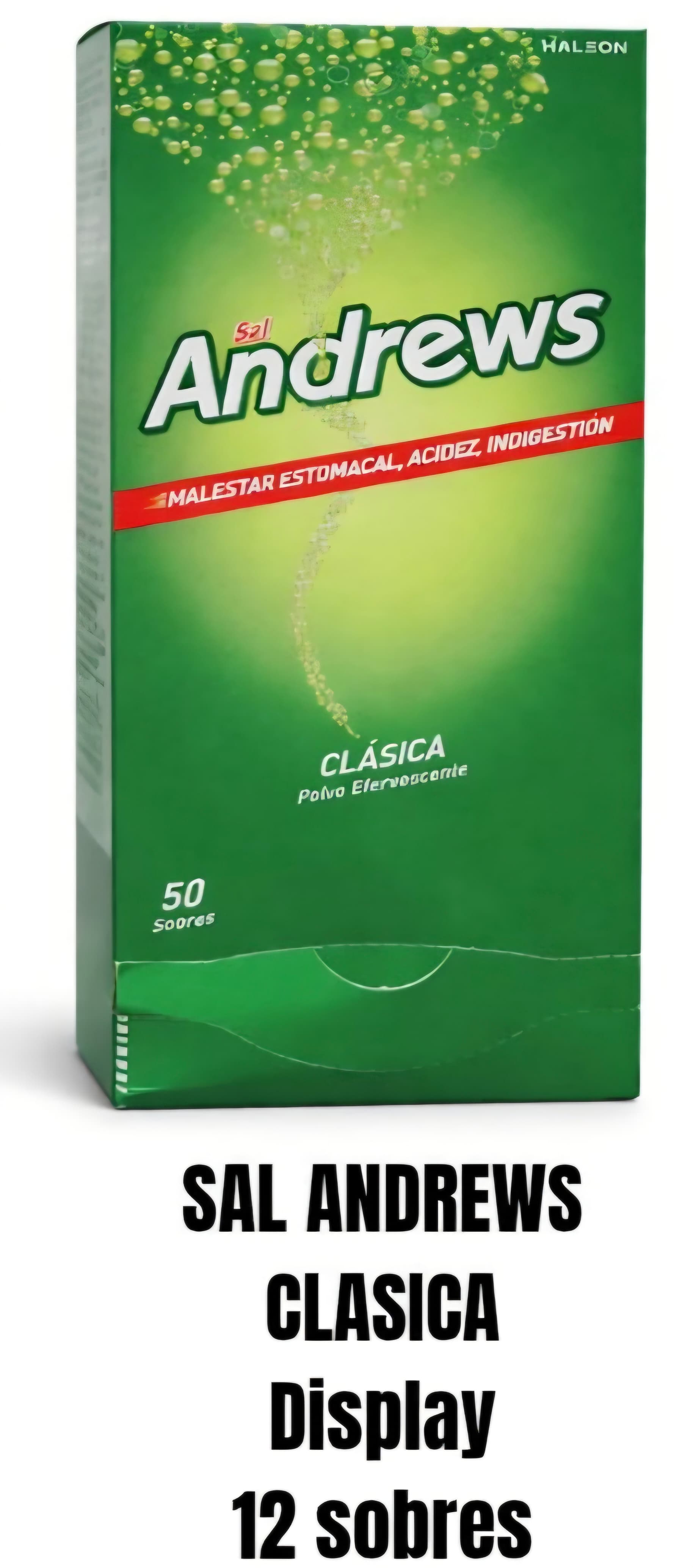 Sal Andrews Clásica polvo efervescente, caja de 50 sobres