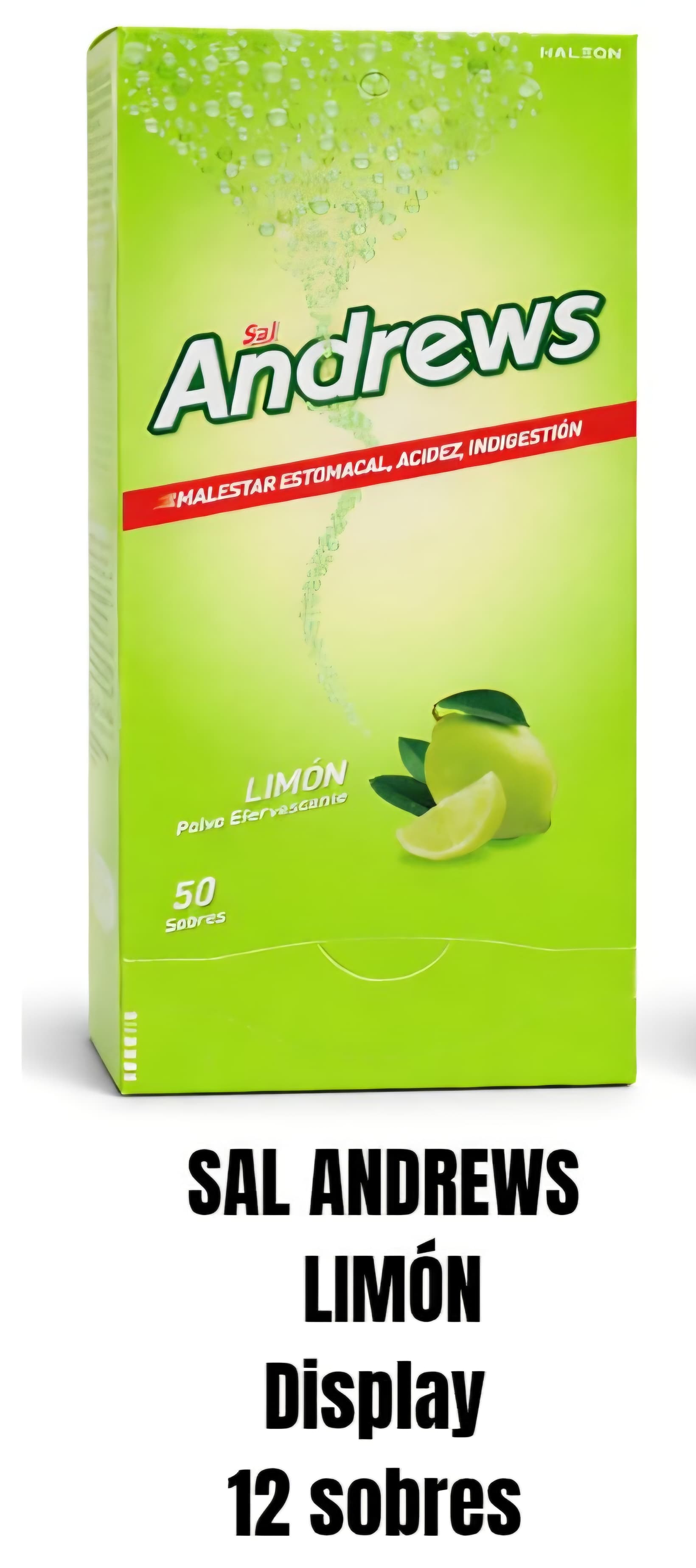 Sal Andrews Limón polvo efervescente, display de 50 sobres